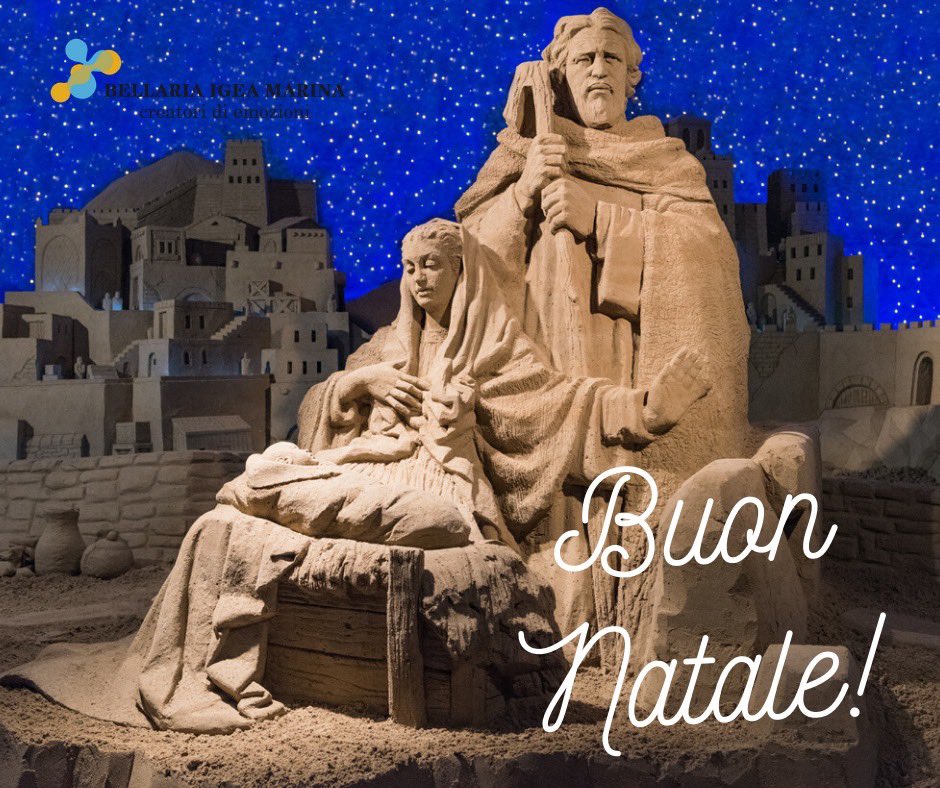 Buon Natale da Bellaria Igea Marina! 🎄🌟
Bon Nadel!
Merry Christmas! 
Joyeux Noel! 
Frohe Weihnachten! 
Feliz Navidad! 
С Рождеством!

[Presepe di Sabbia, Paolo Chiusoli]