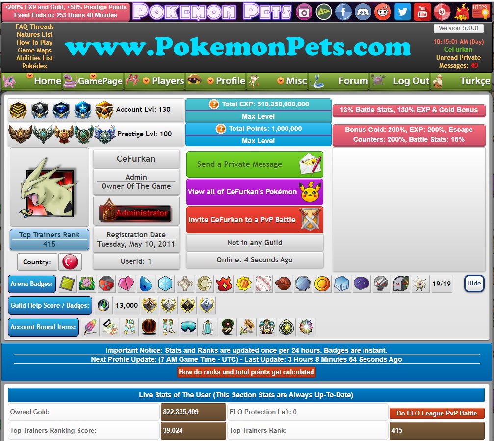 ♞ Fan made Online Pokémon MMO RPG Game PokemonPets just started ♘