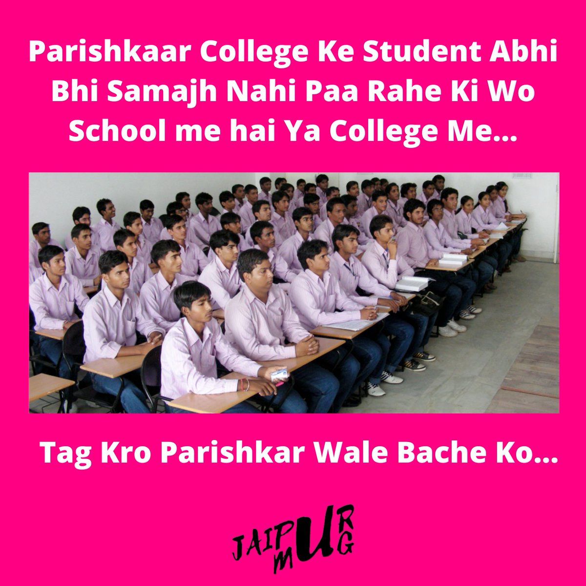 jaipurmug's tweet photo. Tag Someone Who is The Students of Parishkar College or Ex Parishkarits.
...
...
...
...
#jaipur #jaipurdiaries #jaipurblogger #meme #memes #memejaipur #memesdaily #dankmemes #memez #memer #jaipurcity #jaipurlove #memed #jaipurcityblog #beautifuljaipur #collegememes #collegelife https://t.co/L6CwLBHXBO