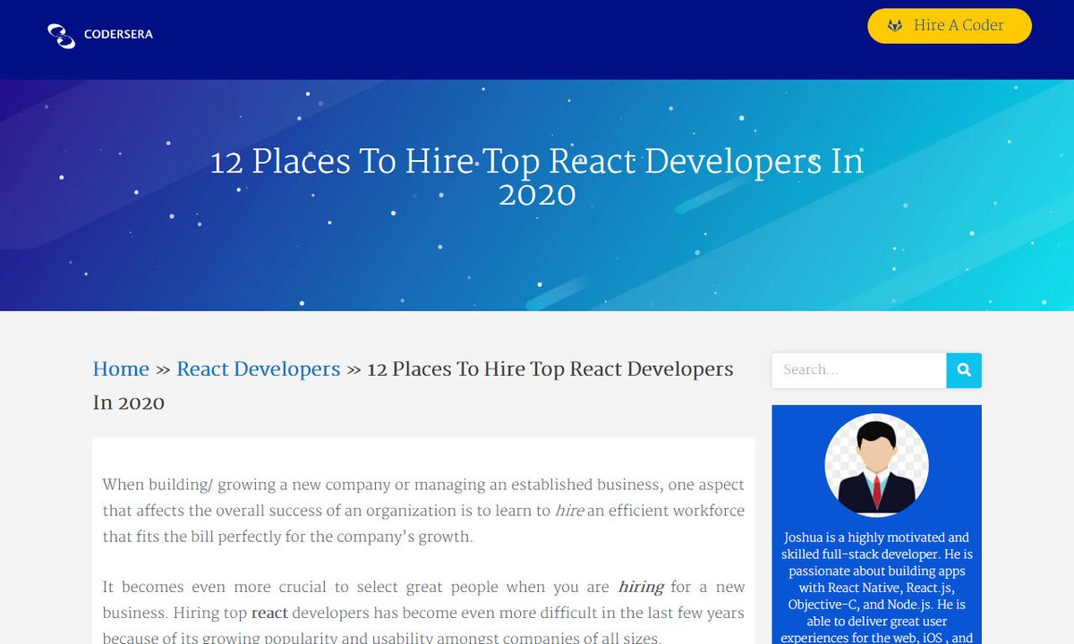 Devcide1's tweet image. 12 Places To Hire Top React Developers In 2020
#reactdevelopers #topreactdevelopers #codersera #list #mobileapplications #development
via codersera.com
☛ amp.gs/ibT1