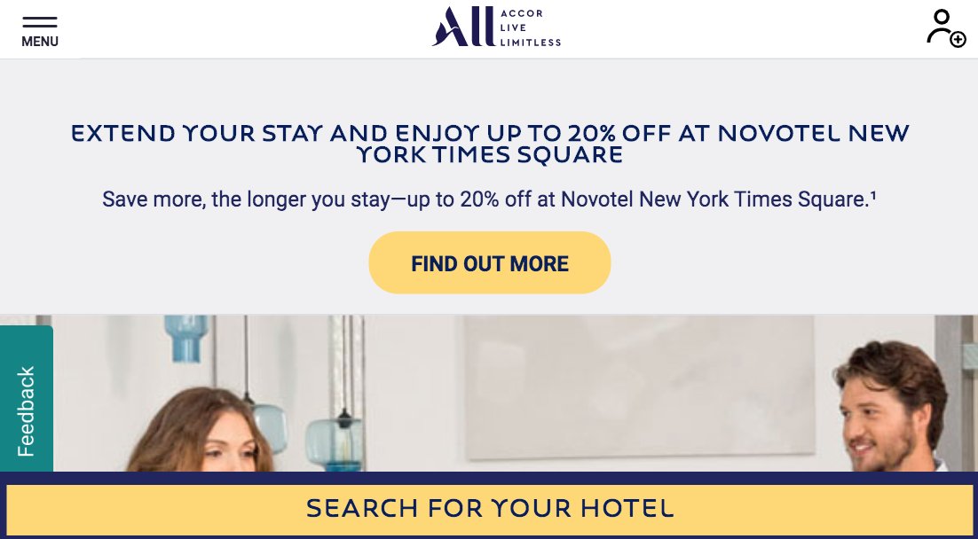 Screenshot of website with both sticky header & footer in landscape orientation