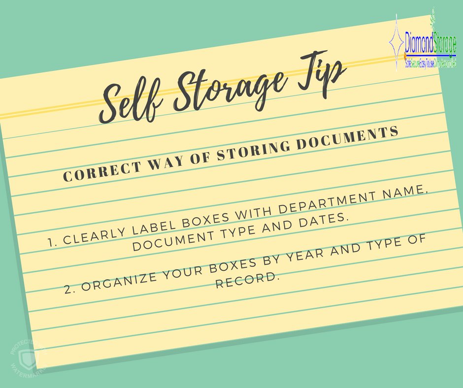 Clearly label boxes with department name, document type and address. Organize your boxes by year and type of record.