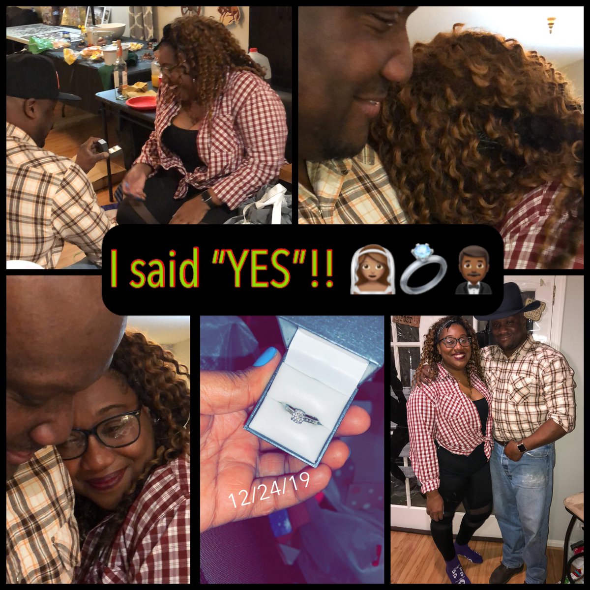I said “YES”! My boyfriend proposed on Xmas Eve at our Holiday Ho Ho Hoedown party! Totally surprised and super special to me. #BestChristmasEver #IsaidYES #ChristmasEve2019