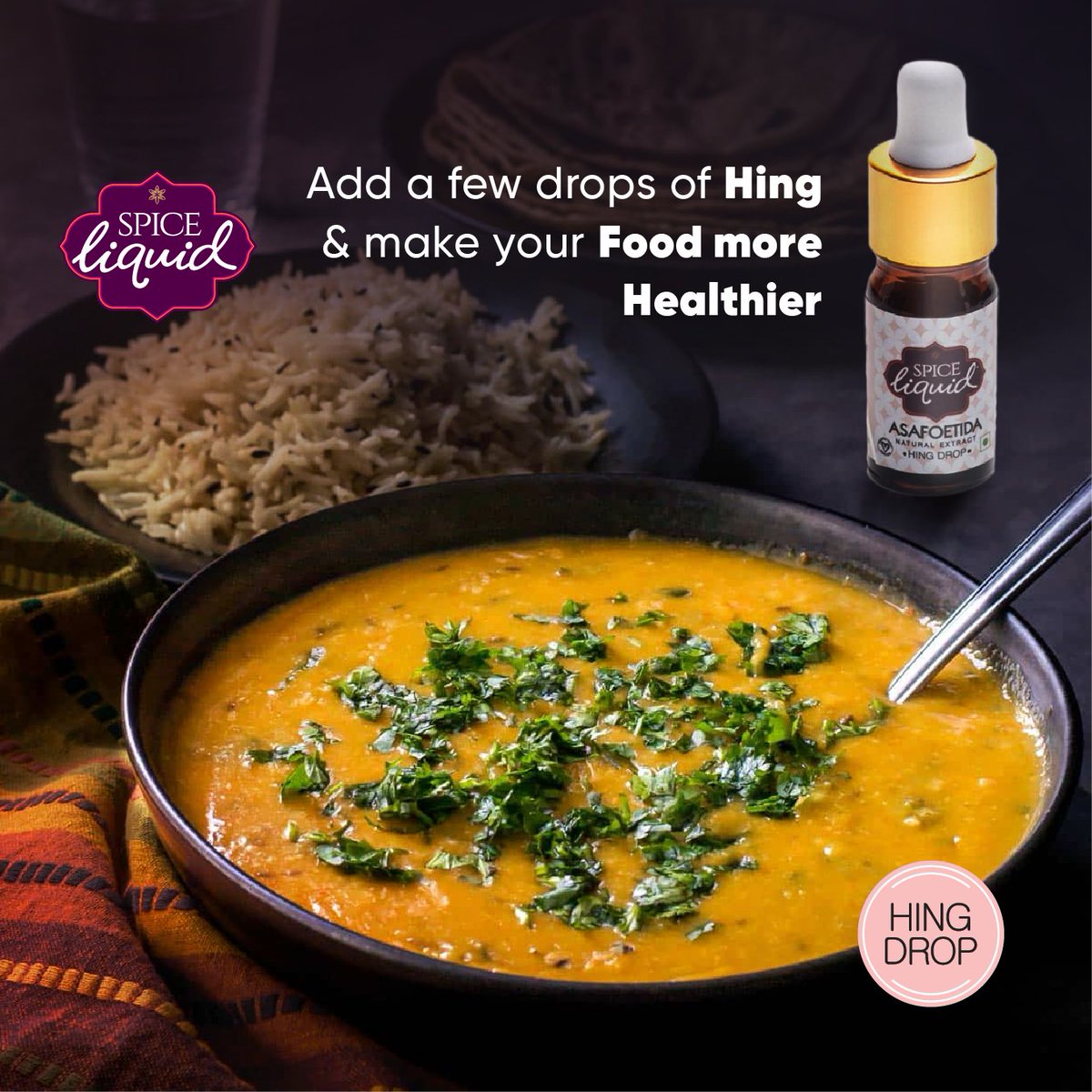 Add Hing to Make your food Healthier
#hing #spiceliquid

shop now @ : bit.ly/374nVFg
#asafoetida #weightloss #easyuse #ageoldmedicine #stomachproblems #Hing #hingdrops #purehing #organiching #spiceliquid #Kesari #hingee #spiceliquid #kesari
#Asafoetida