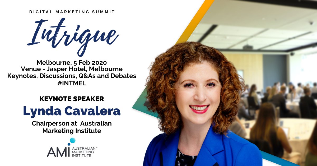 salesgasm's tweet photo. We are Excited to have Lynda Cavalera, Chairperson, #AustralianMarketingInstitute as a Keynote Speaker of the 21st Intrigue Melbourne #Intmel #Intrigue #DigitalMarketing - 5 Feb 2020
Learn More: https://t.co/BLz5wPOywm
#advertising #SMM #socialmedia #startup #marketingtips #seo https://t.co/QbGMjzV9E9