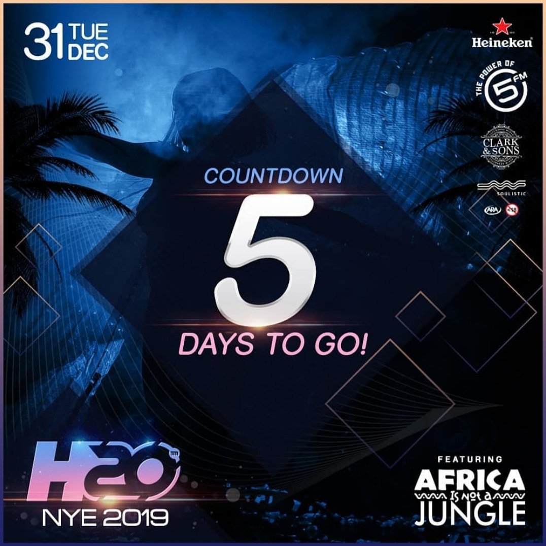 40 of SA's Top Artists Across 5 Dancefloors, Including The One And Only Black Coffee!! Your Ultimate New Years Eve Experience Awaits 🔥🔥🔥
.
Dont Miss Out Only 5 More Days!! Get Your Tickets Now!!
.
#outdoors #h2o #daytimedancing #theultimateparty #BLACKCOFFEE <a href="/H2O_party/">H2O</a>