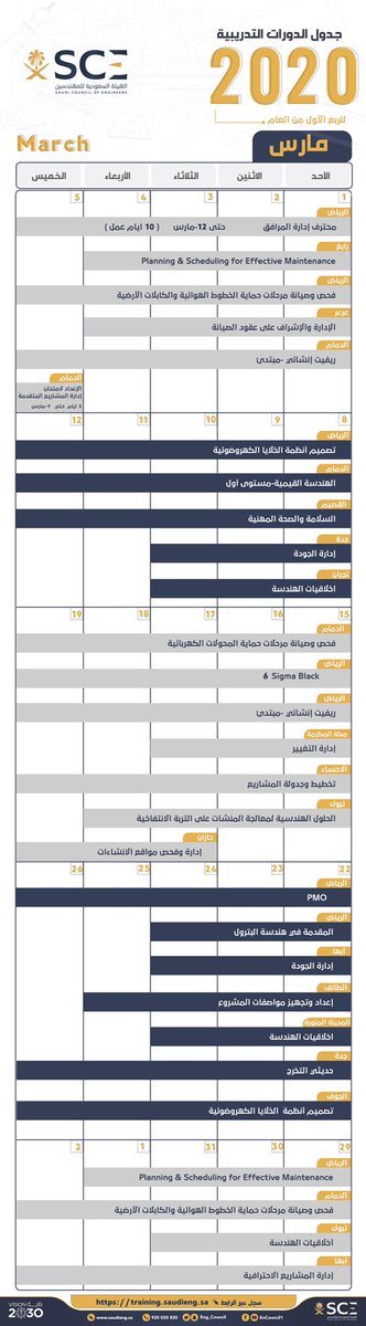 Eng_Council's tweet photo. أكثر من 80 دورة تدريبية تطلقها  #هيئة_المهندسين، خلال الربع الأول من العام 2020، في نحو 20 مدينة مختلفة. للتسجيل: https://t.co/NmiDVookBR https://t.co/Cq077JIqUT