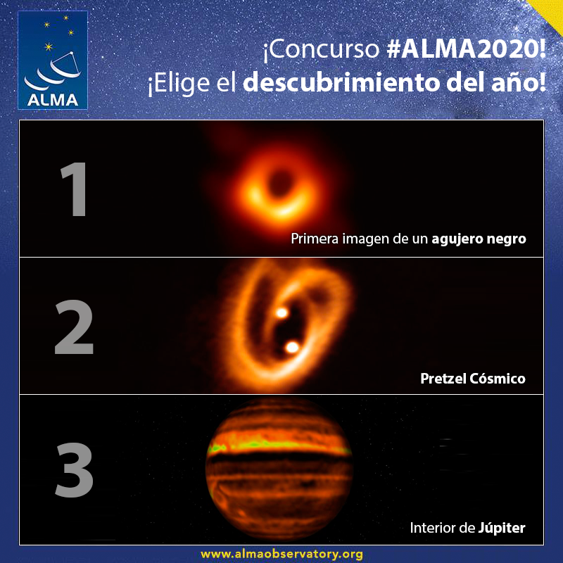 Comenta con #ALMA2020 y dale RT ¿cuál de estos descubrimientos ALMA te gusta más? Sortearemos entre los que contesten 5 calendarios ALMA 2020. Resultados el 31 de diciembre.