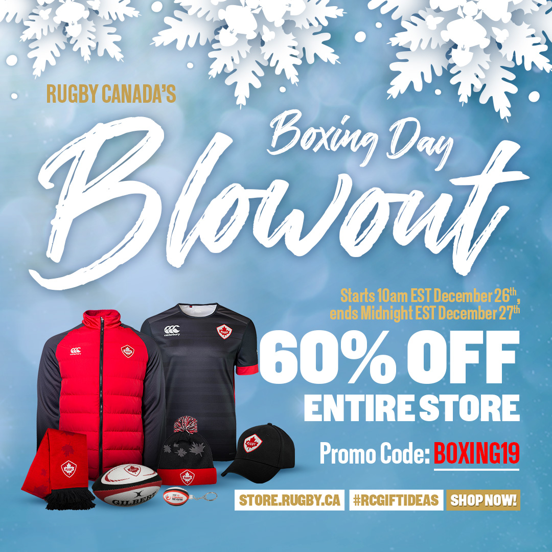 HAPPY BOXING DAY! ? Celebrate with 60 OFF the ENTIRE Rugby Canada