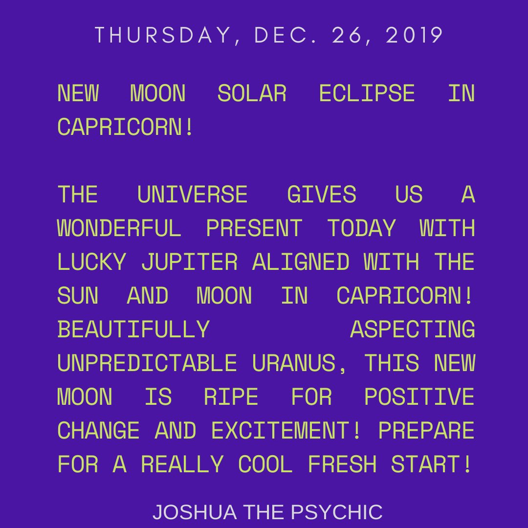 #astrology #horoscope #dailyhoroscope #newmoonsolareclipse #capricorn #jupiter #luckybreaks #happynewbeginnings #cleanbreaks #freshstart #chanceencounters #destiny #fate