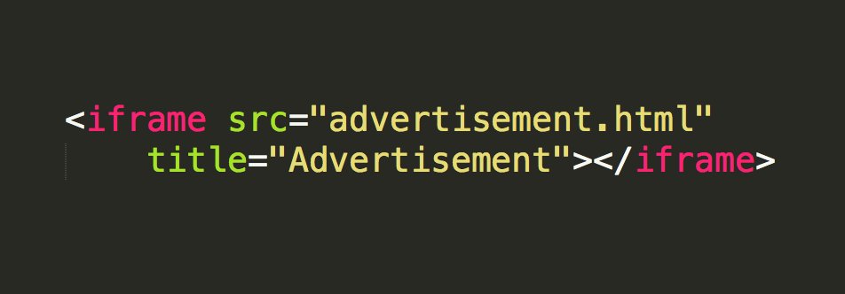 HTML code with a title attribute on an iframe