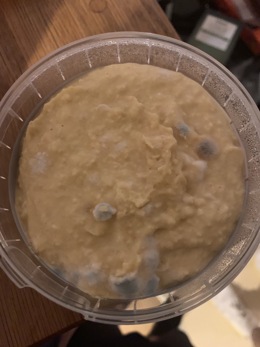 Ashconroy's tweet photo. @DonnybrookFair disappointing to come home from the Stillorgan store today with a hummus covered in mould! https://t.co/V0zYQf5FIc