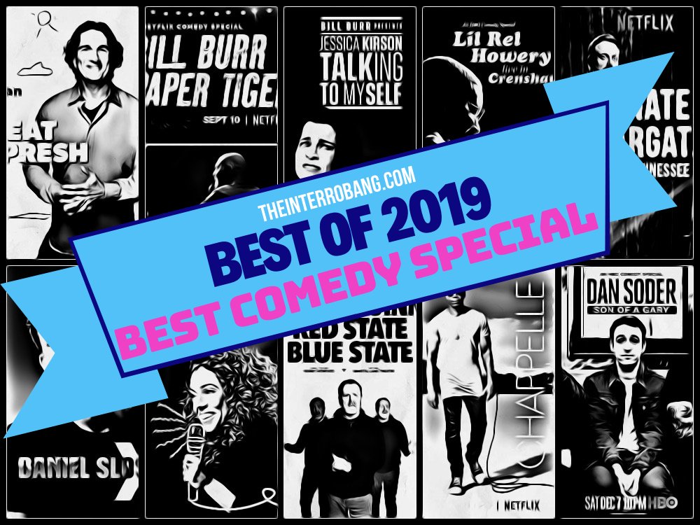 TheIBang's tweet photo. Who had the best #comedyspecial in 2019? Here's our pick for the top 10! Vote for #1. @GaryGulman @billburr @JessicaKirson @LilRel4 @natebargatze @michelleisawolf @iamcolinquinn @DanSoder @daniel_sloss #DaveChappelle #comedy #standup #comedy2019
https://t.co/vKDBPo957C https://t.co/jEmoLbvR81