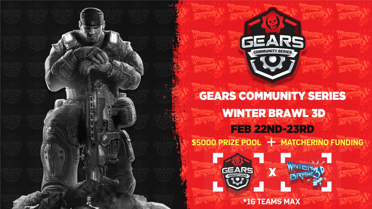 We are excited to announce a $5,000 starting prize pool PLUS <a href="/matcherino_/">Matcherino</a> crowd funding for the #WinterBrawl3D Gears 5 tournament! Spots are limited to 16 teams, passes are on sale now and you can also contribute to the Matcherino now! GO!!! matcherino.com/tournaments/22…
