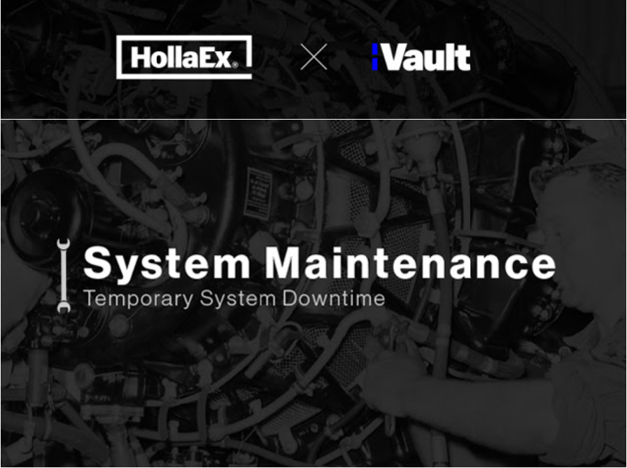 HollaEx's tweet photo. We are updating our systems, during which #HollaEx Exchange and #VAULT will be temporarily unavailable for approximately 1 hour.
Date & Time:
4PM KST - December 27th 2019
You can always find the status of our services at https://t.co/NNIZMC2sQV
#bitHolla https://t.co/ePrQo6doWe