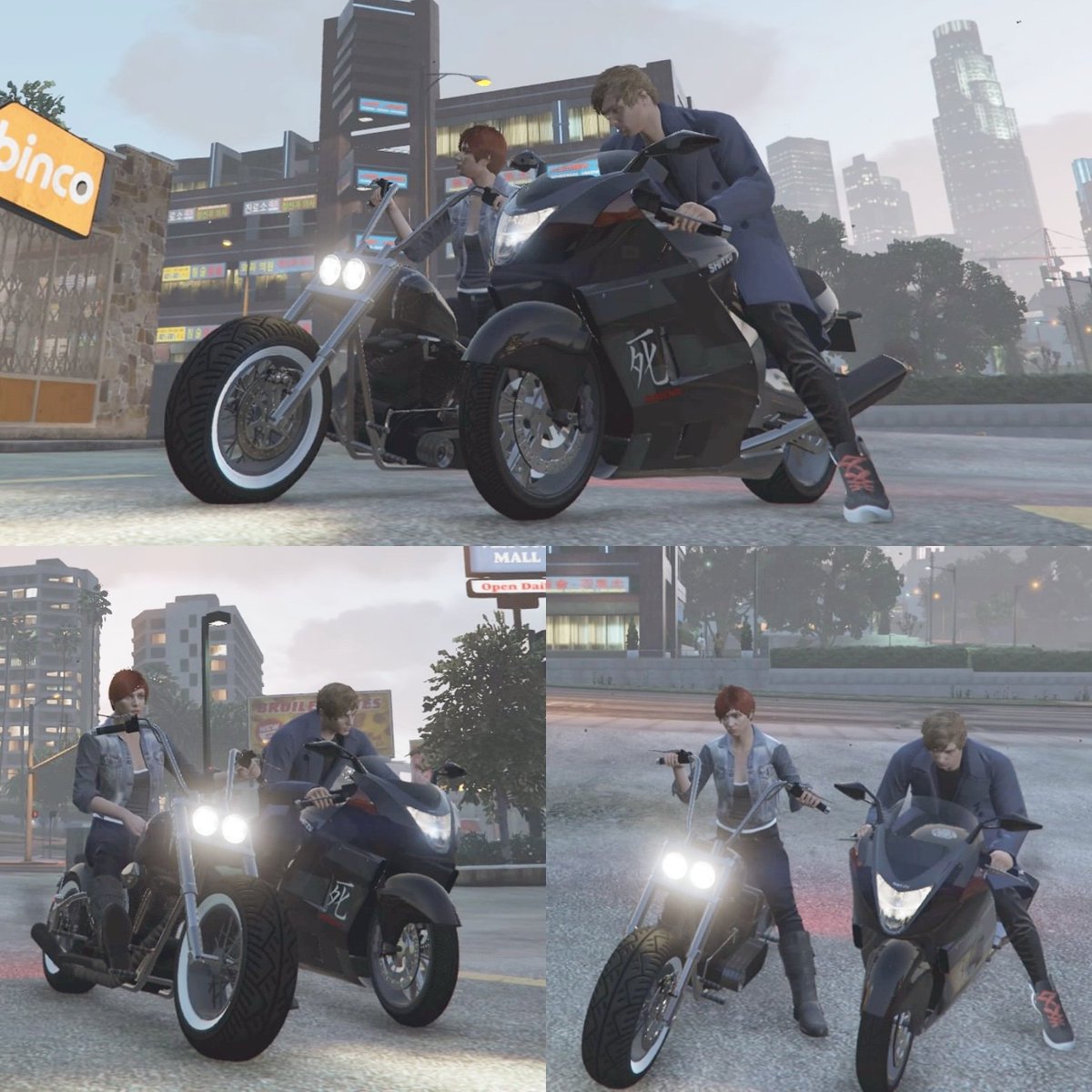 Naaaco バイク買ったので記念ショット 服屋で衣装変えたら普段着てるような服装に Gta5やりだしたのここ何日かだけど 面白いね トラメンのkさんに なこさんなら絶対はまるよ って言われた意味が分かりましたwww Gtav Gta5 楽しすぎる