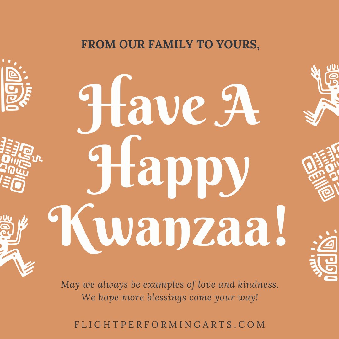 FlightStudio's tweet photo. Happy Kwanzaa to all! May we always be examples of love and kindness. 
.
.
.
#happykwanzaa #grateful #loveandkindnessalways #singactdancebelong #flightperformingarts #performingarts #education #ithaca #downtownithaca https://t.co/WZs2WiZCzF