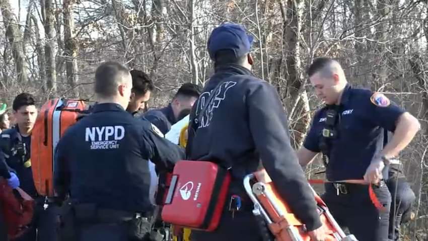 Two children were pulled from icy waters by a third youngster at a Queens park pond Christmas afternoon, officials said.

The kids were at Strack Pond at Forest Park around 3 p.m. Wednesday when two of them fell in, police said.