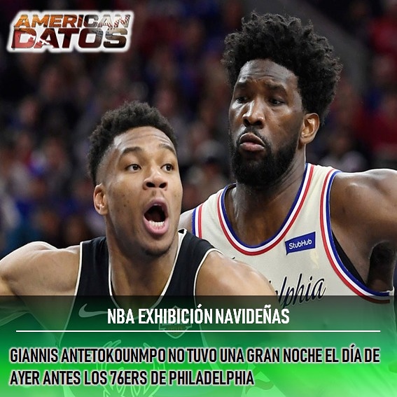 AmericanDatos's tweet image. Sin duda no fué el mejor juego del griego, #giannisantetokounmpo que recibió hasta un picotazó en el ojo y no le dierón la falta 😲 
.
.
Perdiendó em encuentro de anoche 109-121 los #Bucks ante #76ers 
.
.
#NBA #Baloncesto #Basketball #Milwaukee #Philadelphia