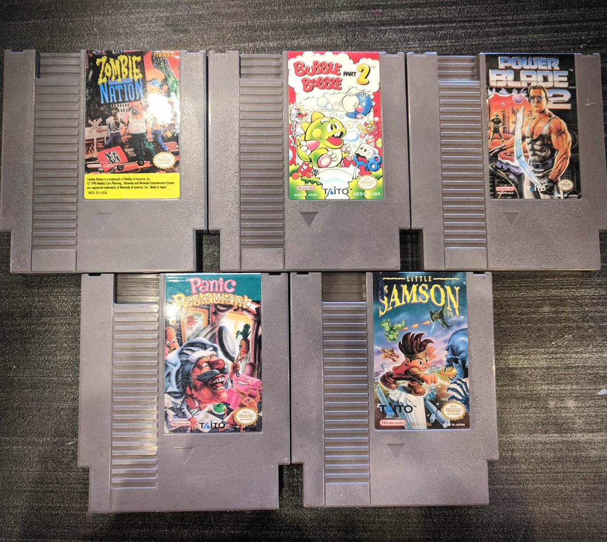 TheGameZoneGZ's tweet photo. TJi! We’re back and open from 10-8!!!
#nintendo #nes #zombienation #panicrestaurant #bubblebobble2 #powerblade2 #littlesamson https://t.co/CFclWO6rQf