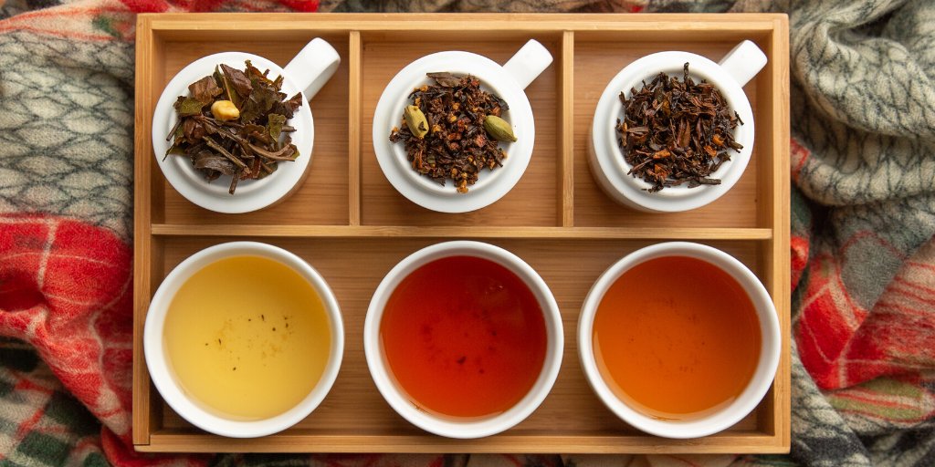 TeaSource's tweet photo. Family in town for the holidays? Bring them to one of our stores for a "Spice & Everything Nice" tea flight! Flights are available Monday-Friday for just $8.
#WhiteMangoGinger #MasalaChai #TeaSourceSpice #teaflight #teagift #tealife https://t.co/IiQSJiNtky