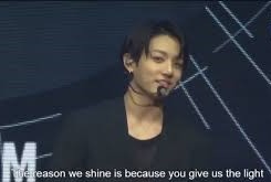 Jungkook: “The reason we shine is because you give us the light to shine and we’ll be the moon for you.”-Festa 2018