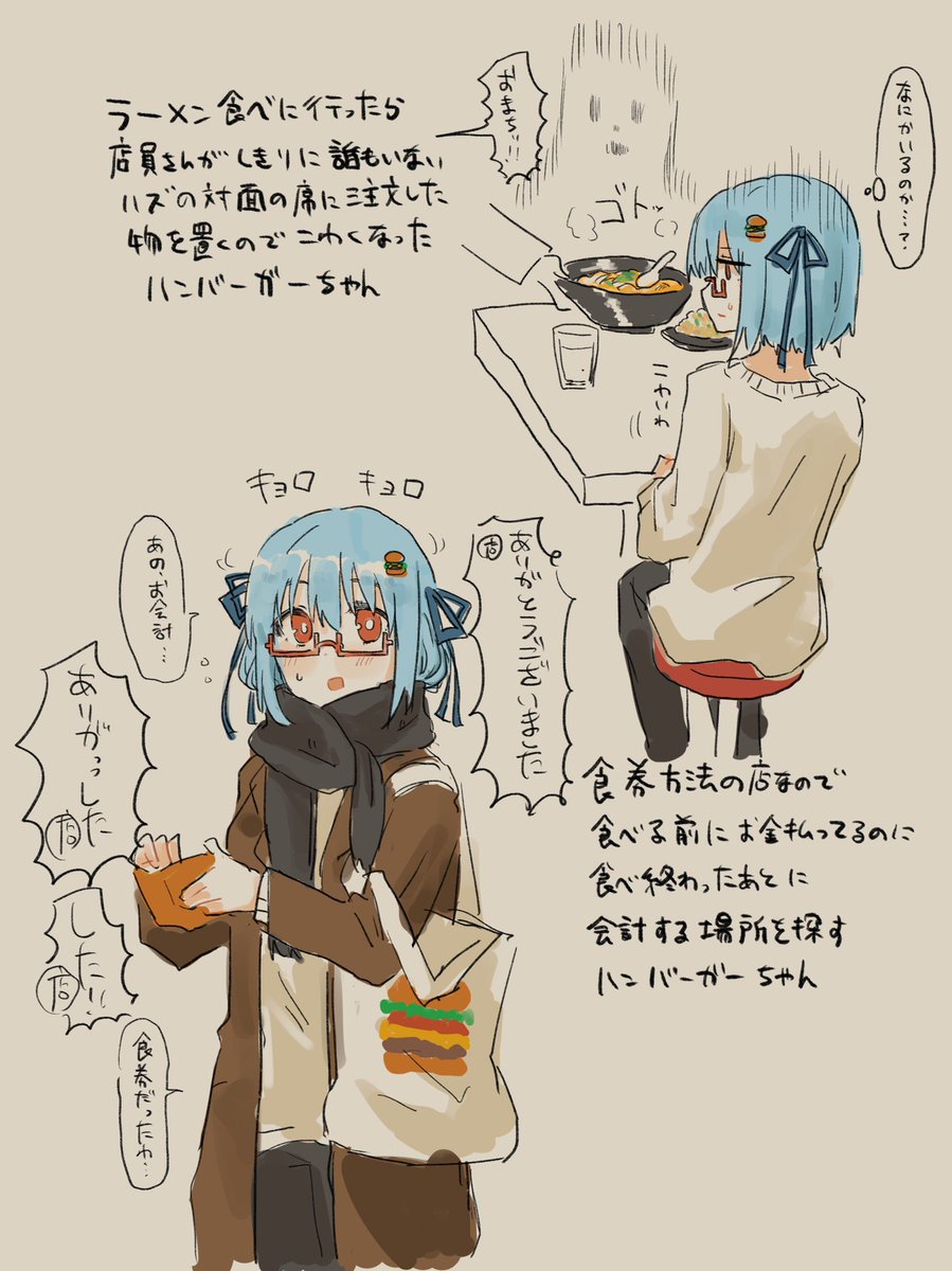 ハンバーガーちゃんキョロキョロ日記できた 