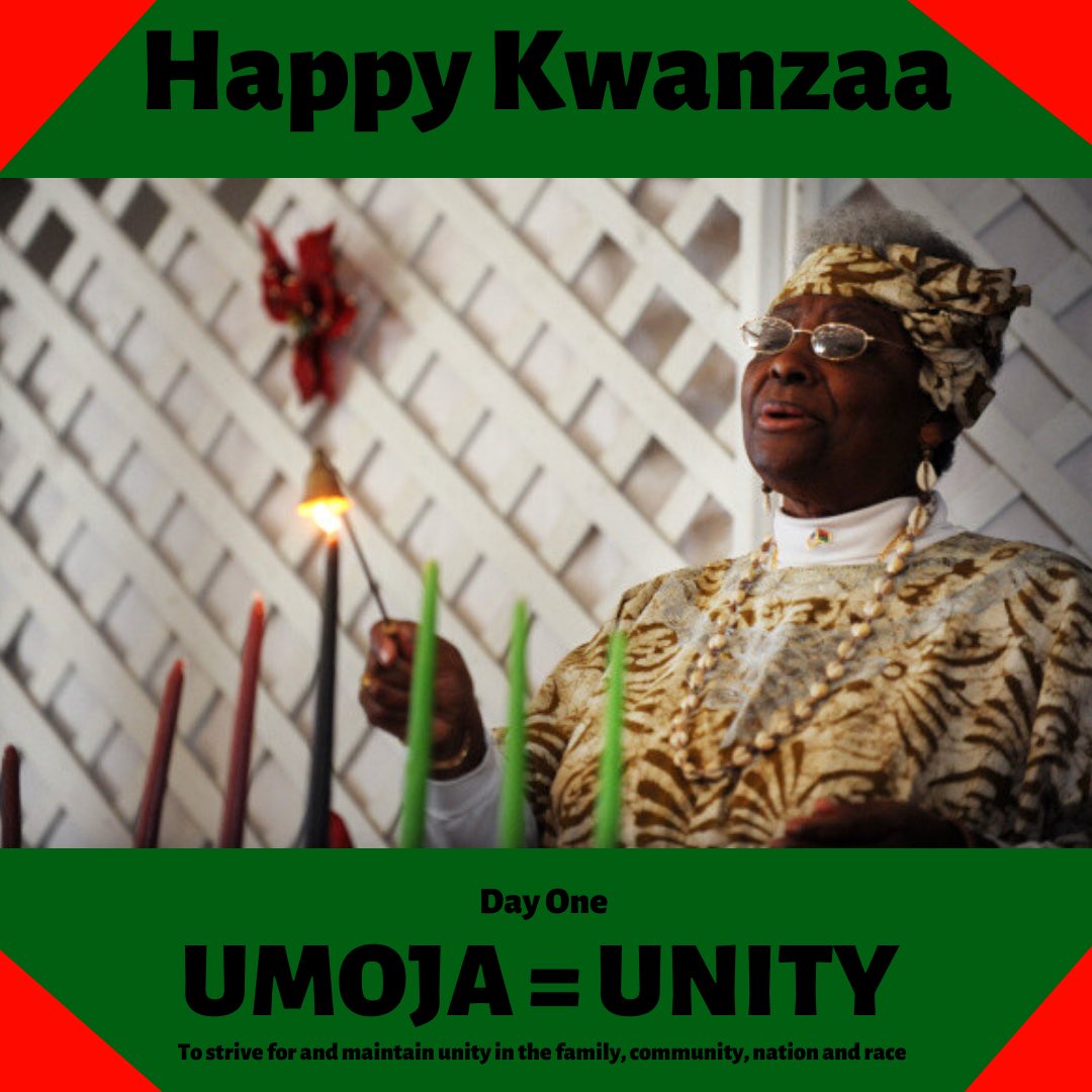 kevinparkernyc's tweet photo. Happy Kwanzaa!

Today we celebrate Day One, Umoja, which means unity. With this principle we are encouraged to strive for and maintain unity in the family, community, nation and race.

#kwanzaa #umoja #unity #FirstDayOfKwanzaa #DayOne #Holiday #Celebrate #KwanzaaPrinciples https://t.co/CgKIIqHw0i