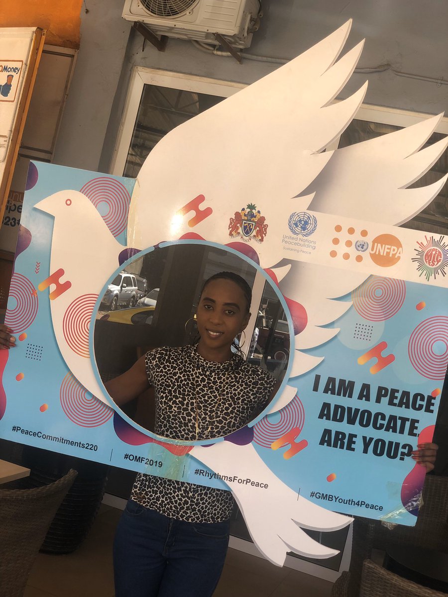 ms_Jeng1's tweet photo. Amina Barry joins the campaign today and hereby, commits to use her strong skills in communication to send across very significant peace messages.
#RhythmsForPeace
#PeaceCommitments220
#OMF2019 https://t.co/0GFein72ct