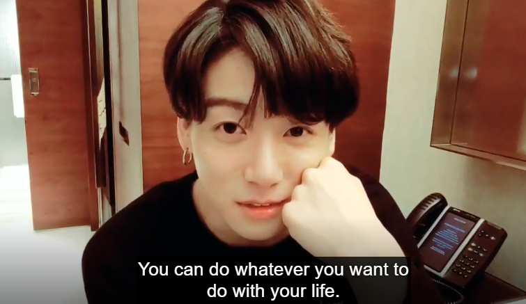 Jungkook: "You can do whatever you want with your life"-   V live 14. April 2019