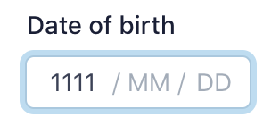 date of birth input