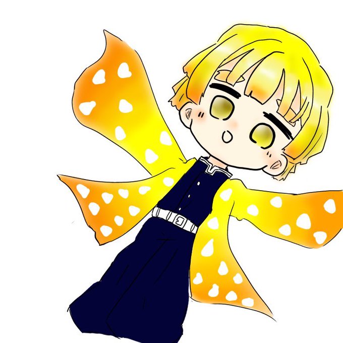 ゆ も る さ まさんがTwitterに投稿した我妻善逸(鬼滅の刃)のイラスト。