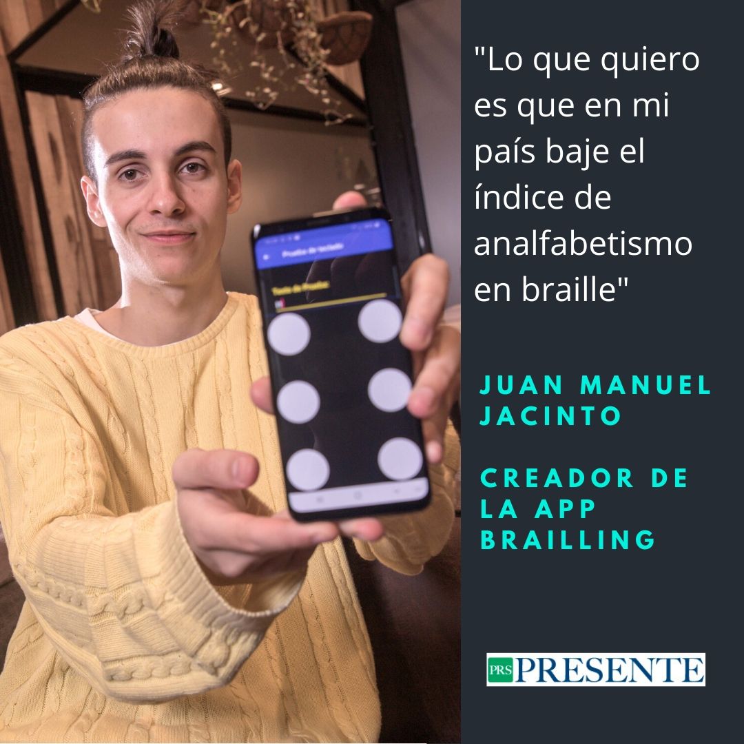 PresenteRSE's tweet photo. Juan Manuel Jacinto creó @braillingapp, una aplicación gratuita para teléfonos que les permite a las personas ciegas acceder sin barreras a la tecnología. Nota completa en https://t.co/kLpY7nBKoz

#RSE #Sustentabilidad https://t.co/JrrUo92iEj