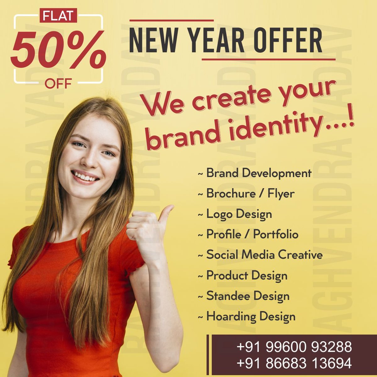 #BrandDevelopment #Brochure #Flyer  #LogoDesign #CompanyProfile #SocialMediaCreatives #ProductDesign #StandeeDesign #HoardingDesign. Contact/WhatsApp: +91 9960093288/+91 8668313694