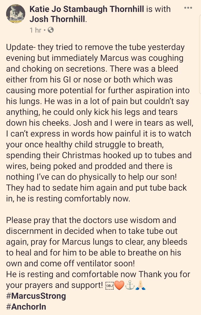 Josh Thornhill and his wife Katie could really use your prayers for their son Marcus right now. #MarcusStrong
