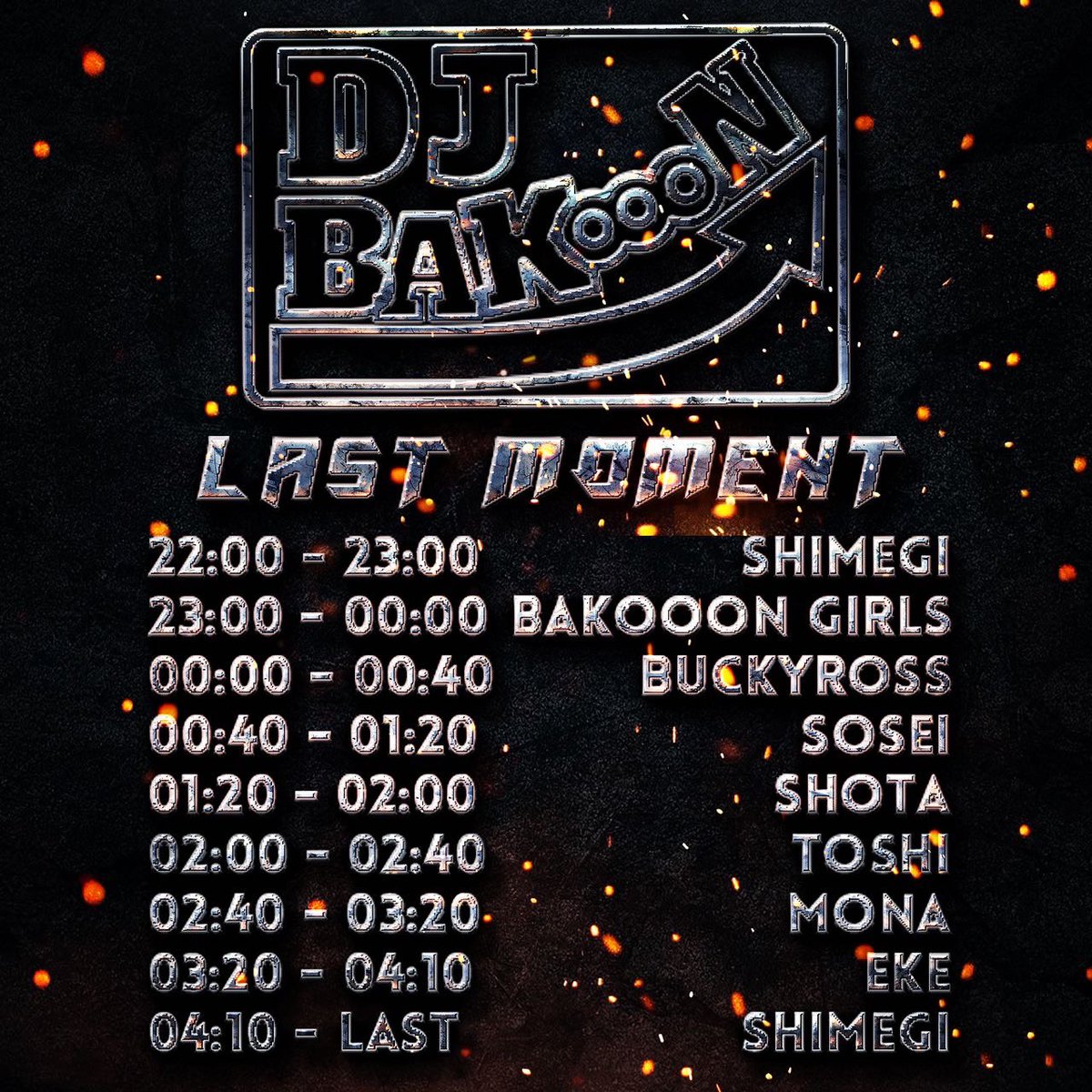 miporinrin1230's tweet photo. 🔥DJ BAKoooN FINAL EVENT🔥
早い時間にDJします🎧

ほんとに最後です。
今でも信じられない……。
皆さんアフパまで残って欲しいです🥺🙏🏾 https://t.co/1cK9Q1HIyG