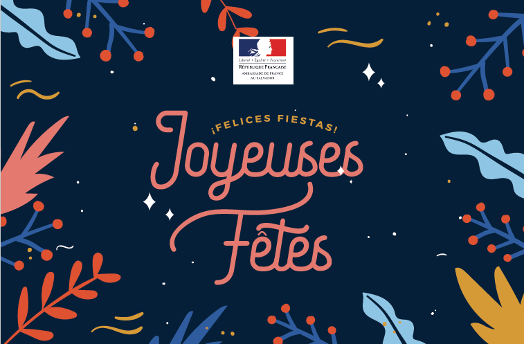 FranceAuSV's tweet photo. El Embajador @francoisbonet  y el equipo de la Embajada de Francia en El Salvador les desean a todos y todas felices fiestas de fin de año 🎉 https://t.co/6CVknuGzPM