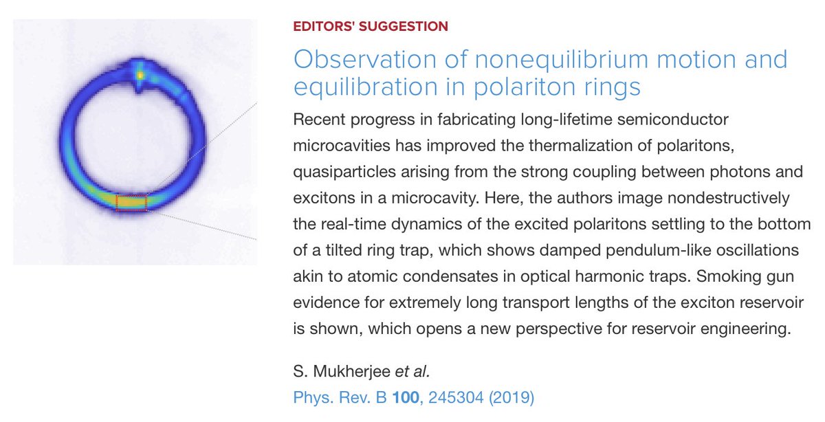 PhysRevB's tweet image. Observation of #nonequilibrium motion and equilibration in #polariton rings
#physics #EdSugg #science #condmat @APSPhysics
go.aps.org/2PWK4jr