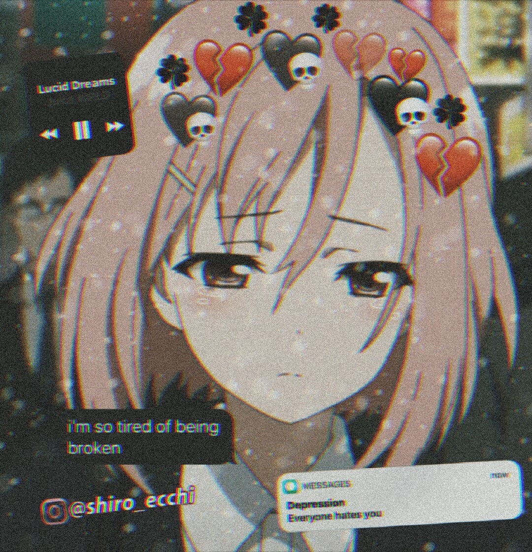 Anime Girl Sad Icons gambar ke 8