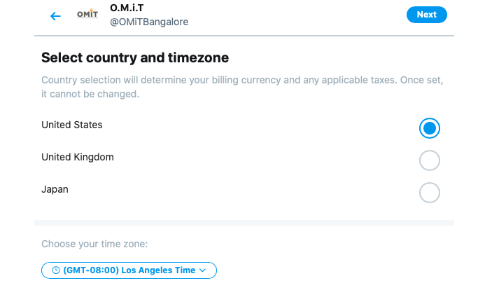 OMiTBangalore's tweet photo. @Twitter @TwitterBusiness @TwitterSupport Why are we not able to select #India why only US, Japan &amp; UK? #PromoteMode by #Twitter 
Awaiting for reply? https://t.co/mzt9NTshP2
