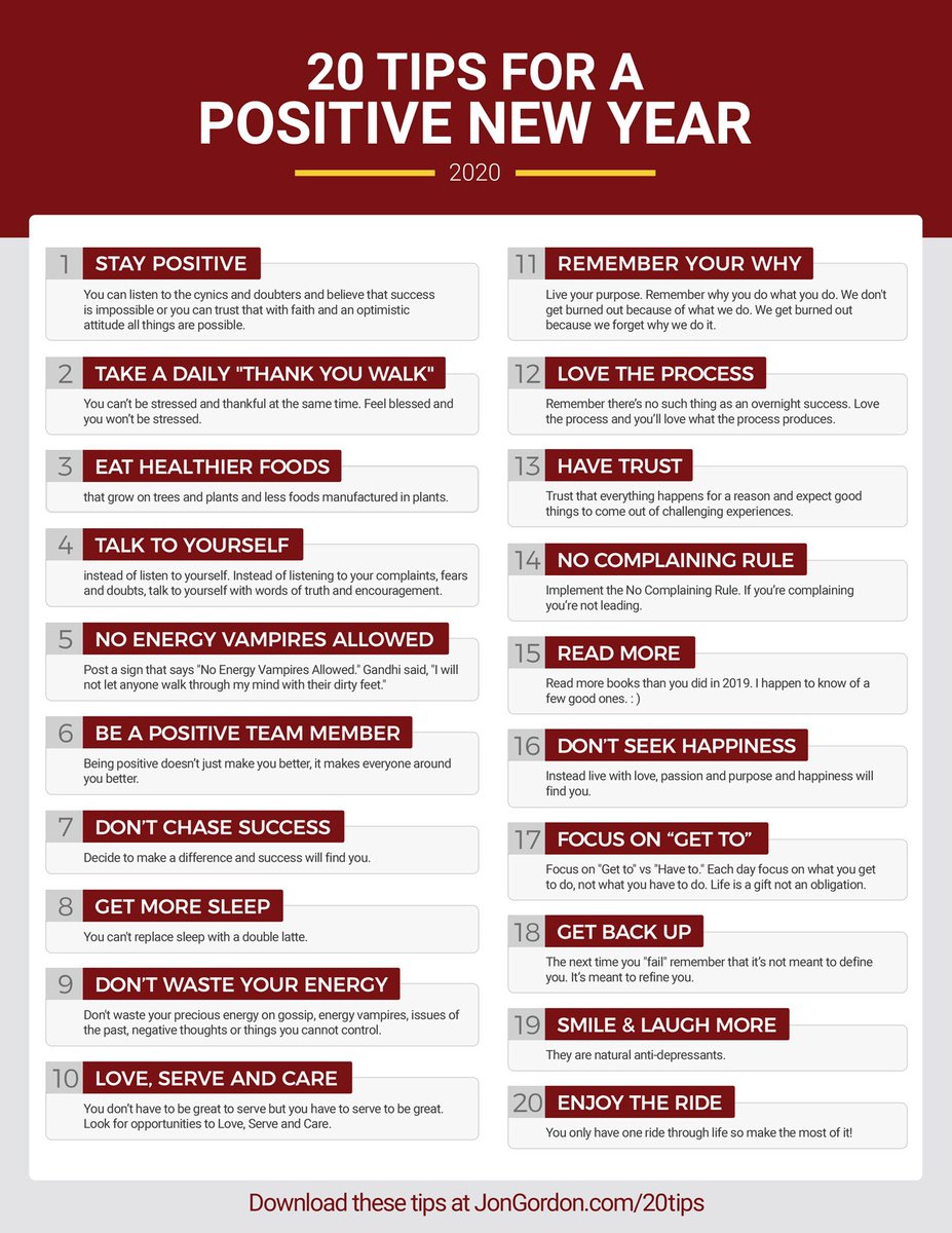 20 Tips for a Positive New Year in 2020