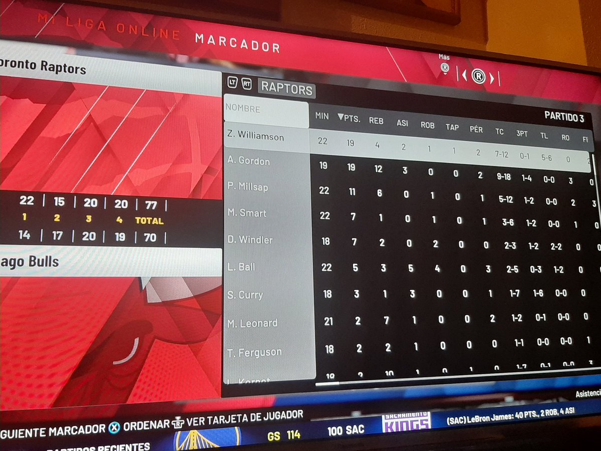 cpn_gm's tweet photo. Primera Ronda vs @gm_chicago
Tercer partido.
Partido apretado que conseguimos ganar para avanzar de ronda.
Buen partido de Zion y Gordon con 19 ptos ambos para ganar el partido, también muy buen partido de Lonzo que ha hecho el trabajo sucio como siempre.
@LigaPhoenix2k 
#NBA2K https://t.co/ZH2Z7LPygH