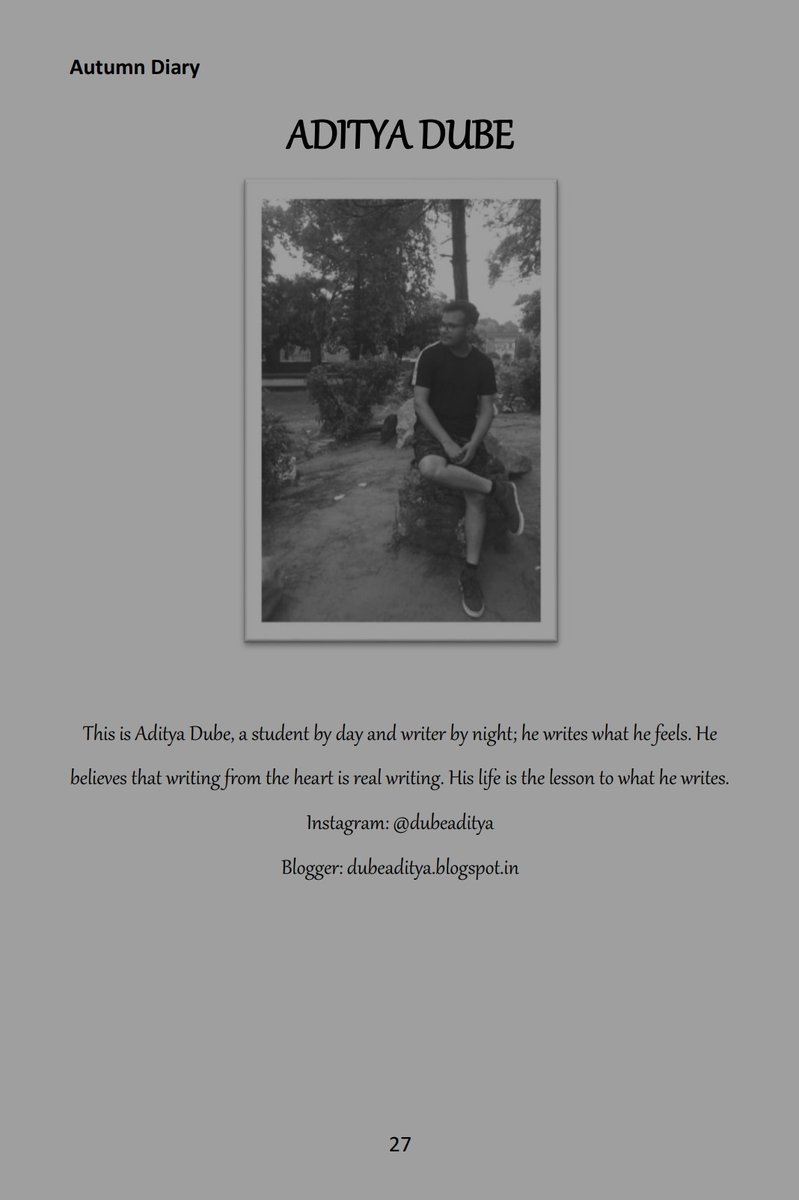 dubeaditya98's tweet photo. And here it is, Finally my second published poem! <3
With two poems getting published this time...
It is available on Amazon, Do buy!! <3
https://t.co/9B8bpJWkdA
#AutumnDiary #Depression #Pyaar #Poetryislife https://t.co/MFh2Kqiq77