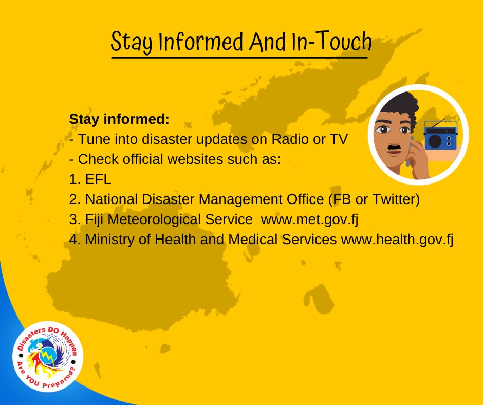 FijiNDRMO's tweet photo. Get your #disasterkit ready now. Find out more here! Stay safe #teamFiji #TCSarai #FijiNews #GetDisasterReady https://t.co/1l5FHPy4bY