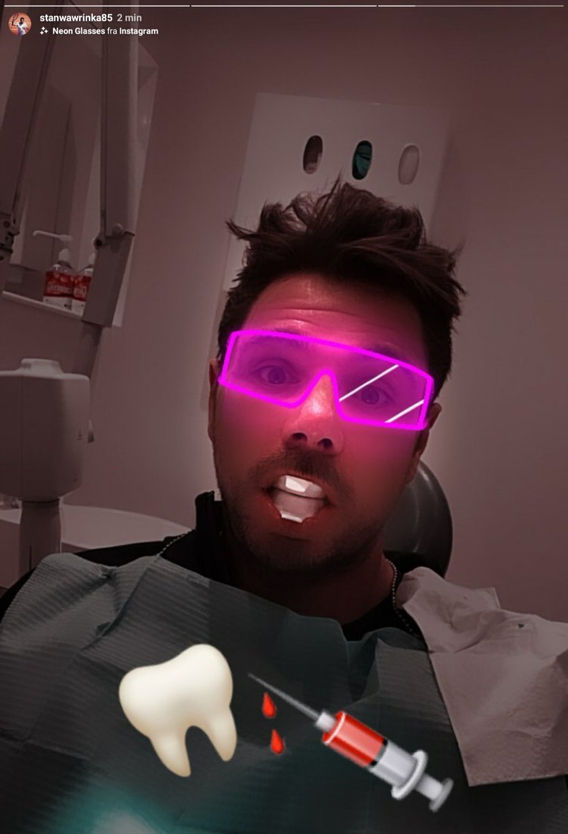 chda7777's tweet photo. Apparently Stan is at the dentist this evening...😱🦷💉 #Ouch #OhNo #PoorStan #Wawrinka (his own instastories) https://t.co/47SVgWn1mG