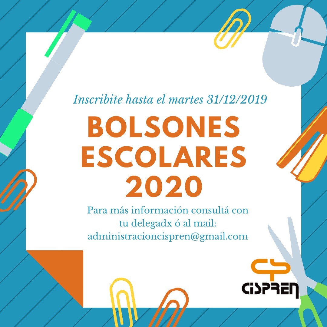 #BolsonesEscolares2020
Hay tiempo para INSCRIBIRSE hasta el próximo martes 31 de diciembre...

<a href="/cisprenvm/">cisprenvm</a> <a href="/Cispren/">Cispren</a>