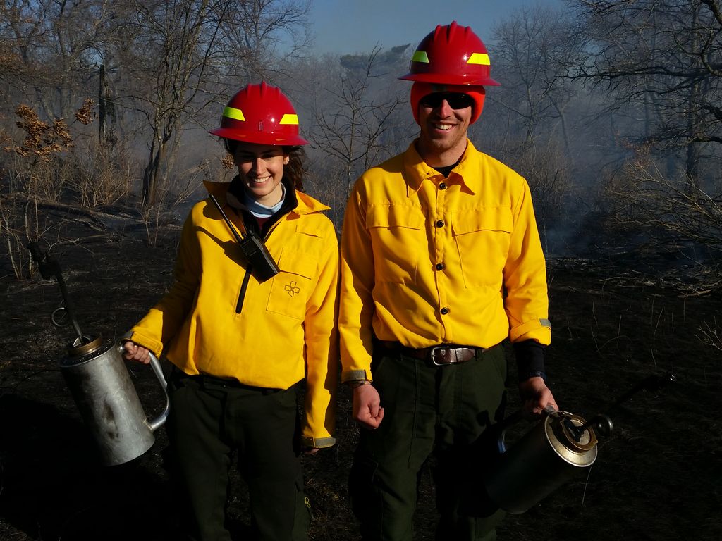 Land Stewardship Fellows learn native species and management techniques like prescribed burning!