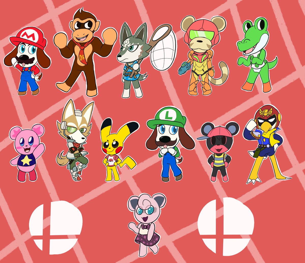 Smash 64 X animal crossing au!

#animalcrossing #au #supersmashbros #nintendo #videogame #fanart #mario #donkeykong #link #samusaran #yoshi #kirby #foxmcloud #pikachu #luigi #ness #captianfalcon #jigglypuff #smash64 #nintendofanart