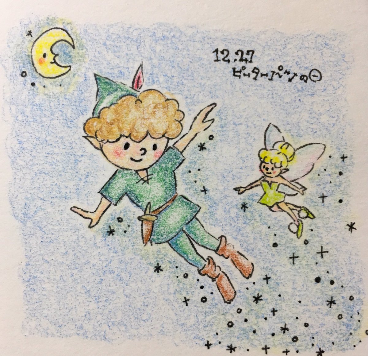 日めくり 手書きイラストレーター Auf Twitter 19年12月27日 ピーターパンの日 1904年の今日 イギリスで童話劇 ピーターパン が初公演されたことを受けて記念日に