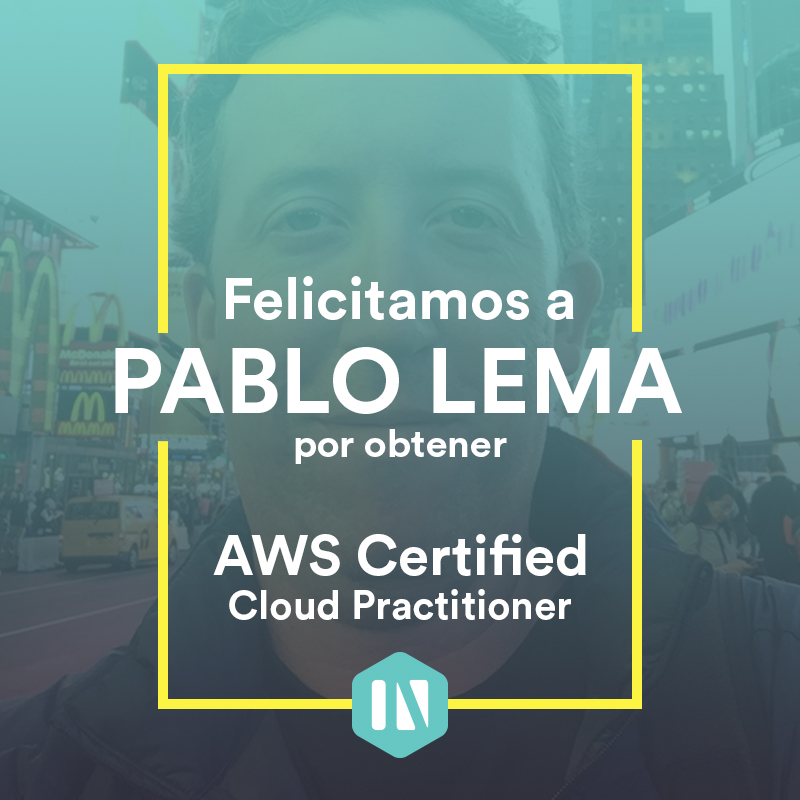 Ingenia_la's tweet photo. El Ingenial @LemaLemapablo  certificó #AWS #CloudPractitioners en tiempo récord! Felicitaciones Pablo! 👏 https://t.co/wrJgQE7dBh